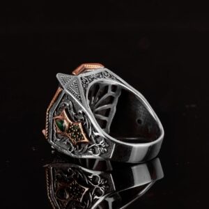 Gerçek Doğal Zümrüt Taşı Yüzük, Zümrüt Takı, 925 Ayar Gümüş Yüzük, El Yapımı Takı - Görsel 7