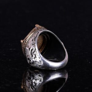 925K Ayar Gümüş Yüzükler Premium Oluşturulmuş Taşlarla (Siyah Kedi Gözlü) - Görsel 4