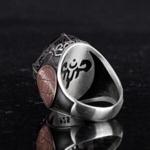 925 Ayar Gümüş El Yapımı Erkek Yüzük - Davut Yıldızı Yüzüğü (Terazi) - Görsel 7