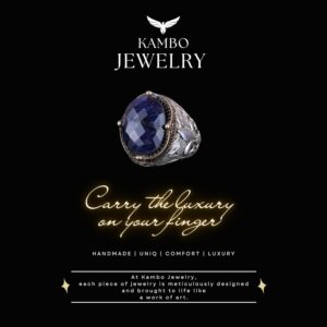 925 Ayar Gümüş Yüzükler Premium Yapay Taşlarla (Sapphire Yapay Taş Yüzüğü) - Görsel 7