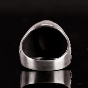 Gerçek Doğal Ametist Kedi Gözlü Taş Yüzük - 925 Ayar Gümüş Erkek Yüzük - Koruyucu ve Sezgisel Tasarım - Görsel 5