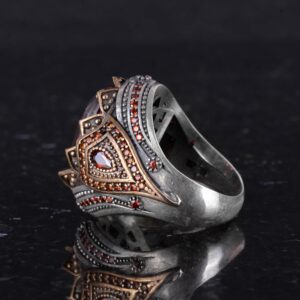 925 Ayar Gümüş Yüzük - Yapay Taş Yüzük - El Yapımı Şık Yüzük (Yapay Paraiba) - Görsel 7