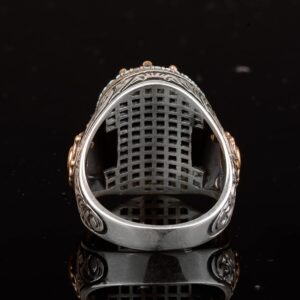 Erkekler için Azurit Taş Yüzük, 925 Ayar Gümüş El Yapımı Bohem Tarzı, Şifa Kristali Takı - Görsel 8