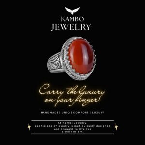 Doğal Taş Yüzük - 925 Ayar Gümüş Yüzük, Erkekler İçin, Agat Taşı - Görsel 3