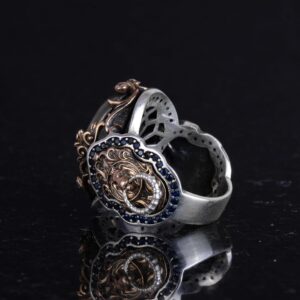 El Yapımı Pirit Taşlı Yüzük, El Yapımı Aslan Başı Erkek Yüzüğü - 925 Ayar Katı Gümüş Erkek Yüzüğü - Refah Manifestasyonu Tasarımı - Görsel 7