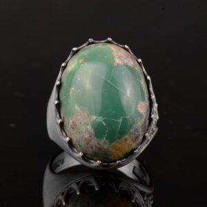 Gerçek Arizona Turkuaz Taş Yüzük, Büyük Yüzük, Çift Taraflı Yüzük, Sterlin Gümüş Yüzük - Görsel 4