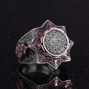 David Yıldızı Erkek Yüzüğü, Süleyman Yüzüğü, 925 Ayar Gümüş Yüzük Erkekler İçin - Görsel 4