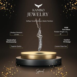 İmam Ali Zulfiqar Kılıcı El Yapımı Kolye, Zulfiqar Kılıcı Kolye, 925 Ayar Gümüş Kolye - Görsel 5