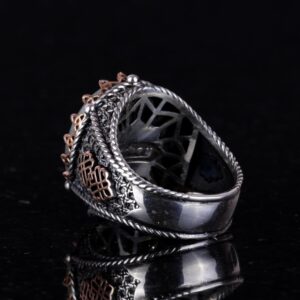 Doğal Akuamarin Taşlı Yüzük, Sakin 925 Ayar Sert Gümüş Erkek Yüzük - Görsel 6