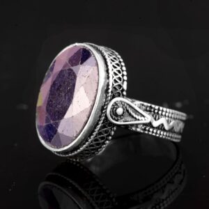 Gerçek Doğal Mavi Safir Taşlı Yüzük, 925 Ayar Gümüş Yüzük - Görsel 4