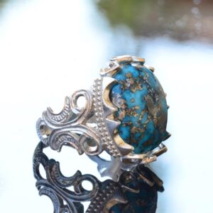 Gerçek Doğal Arizona Turkuaz Taş Yüzük, El Yapımı Takı, 925 Ayar Gümüş Yüzük - Görsel 4