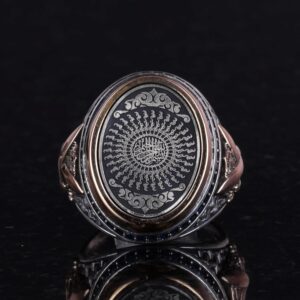 El Yapımı İslami Yüzük, 925 Ayar Gümüş Erkek Yüzüğü - Görsel 6