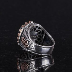 Erkekler için Doğal Granat Taşlı Gümüş Yüzük, 925 Ayar Gümüş Yüzük, Sıradışı Yüzük - Görsel 5