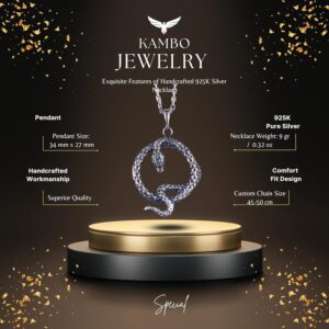 925 Ayar Gümüş Ouroboros Yılan Kolye - Sonsuzluk ve Yenilenme Sembolü - El Yapımı Takı - Mitoloji Severler İçin Hediye - Görsel 2