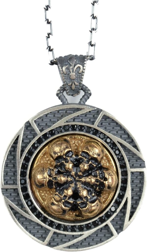 Erkekler için 925 Ayar Gümüş Kolye - Hayvan Temalı, Gotik Temalı Takı (Kafatası) - Görsel 1