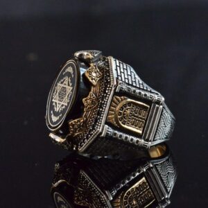 David Yıldızı Gümüş Yüzük, Süleyman Mührü Yüzük, Zirkon Taşlı Gerçek Gümüş Takı - Görsel 4