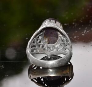 Gerçek Doğal Yıldız Safir Taşlı Yüzük - 925 Ayar Gümüş Erkek Yüzüğü - Erkek Yüzüğü - Görsel 8