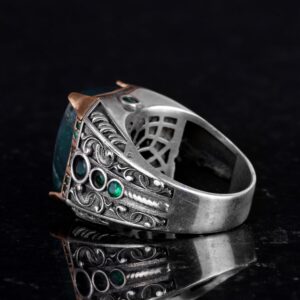 925 Ayar Gümüş Yüzük - Gerçek Doğal Taş Yüzük - El Yapımı Yüzük (Jade) - Görsel 7