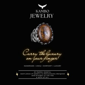 925 Ayar Katı Gümüş Erkek Yüzük - Doğal Taş Seçeneği ile El Yapımı Tasarım (Bronzit) - Görsel 7