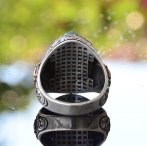 İki Başlı Kartal Yüzüğü, El Yapımı Kral Yüzüğü, 925 Ayar Katı Gümüş Hayvan Yüzüğü Erkekler İçin - Görsel 8