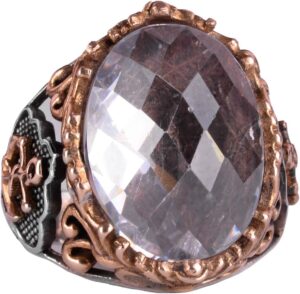 Kristal Taş Yüzük, 925 Ayar Gümüş Yüzük, Erkekler İçin Yelkenli Halat Gümüş Yüzük, Çeşitli ve Farklı Koleksiyon - Görsel 1