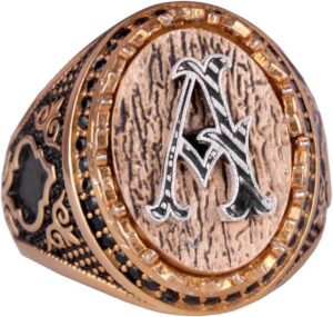 925 Ayar Katı Gümüş Erkek Yüzük - Kişiselleştirilmiş Monogram Harfli Yüzük ile Zirkon Taş - El Yapımı Gümüş Takı Erkekler için - Görsel 1