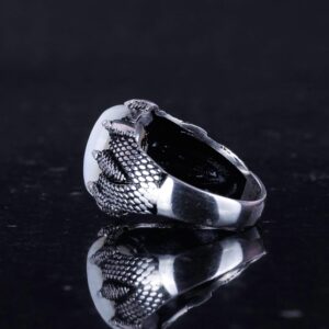 Gerçek Doğal Sedef Taşlı 925 Ayar Gümüş Pençe Yüzük - - Görsel 7