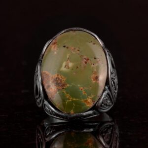 Gerçek Doğal Arizona Turkuaz Taş Yüzük,925 Ayar Gümüş Yüzük Doğum Günü Hediyeleri Yıldönümü için Oğul Sevgili Erkekler - Görsel 6