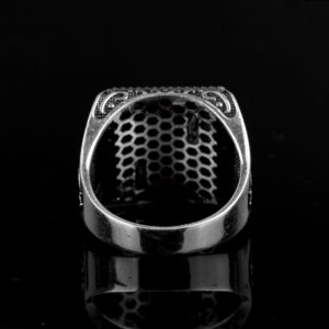 Sterling Gümüş 925 Yüzük, Erkekler İçin Lüks Yüzük, Taç Yüzük, Ayarlanabilir Erkek Yüzüğü - Görsel 5