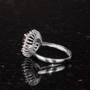 Gerçek Doğal Taşlı Gümüş Kadın Yüzük - Şık Tasarım (Yıldız Garnet) - Görsel 7