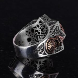 Camii Yüzüğü, Kral Süleyman Davut Yıldızı İslami Hediye, 925 Ayar Gümüş Erkek Yüzüğü - Görsel 7