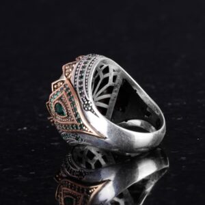 Doğal Arizona Turkuaz Taş Yüzük, Sultan Yüzük, Sterlin Gümüş Yüzük - Görsel 6