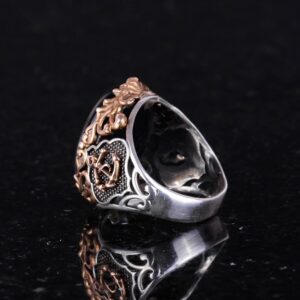 Siyah Kedi Gözlü Oluşturulmuş Taş Yüzük, 925 Ayar Gümüş Yaratılmış Taş Yüzükler - Çeşitli, Denizci Çapa Gümüş Yüzük Koleksiyonu - Görsel 5