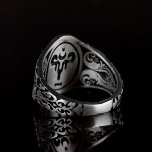 925 Ayar Gümüş Erkek Yüzük, İslami Yüzük - Görsel 6