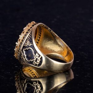 925 Ayar Katı Gümüş Erkek Yüzük - Kişiselleştirilmiş Monogram Harfli Yüzük ile Zirkon Taş - El Yapımı Gümüş Takı Erkekler için - Görsel 2