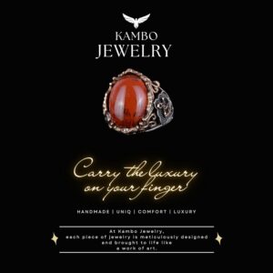 Yelkenli Çapa Gümüş Yüzük, Doğal Taş Yüzük Erkekler İçin, 925 Ayar Gümüş Yüzük, (Kırmızı Kan Taşı) - Görsel 7