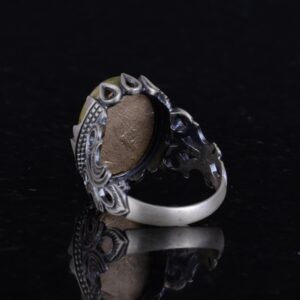 925 Ayar Katı Gümüş Erkek Yüzük, Doğal Taş Seçeneği - El Yapımı Tasarım (Unakite) - Görsel 6