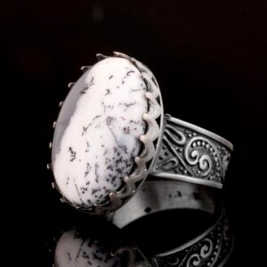 Sterling Gümüş Erkek Yüzük, Dendrit Agat Doğal Taş - Görsel 5