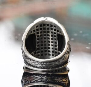 Gerçek Doğal Kedi Gözü Ametist Taşlı, Osmanlı Yüzüğü, Erkek Yüzüğü, Gümüş Yüzük - Görsel 5