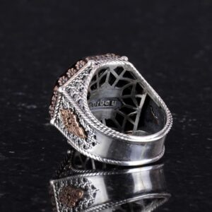 Gerçek Doğal Taş Yüzük - Sekizgen Tasarım - El Yapımı 925 Ayar Gümüş Takı (Granat) - Görsel 7