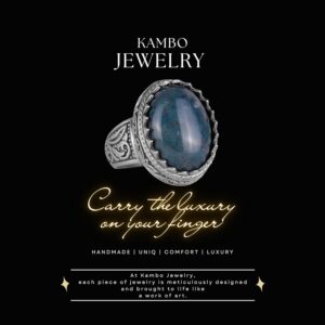 Doğal Taş Yüzük - 925 Ayar Gümüş Yüzük, Erkekler İçin (Yeşil Kan Taşı) - Görsel 3