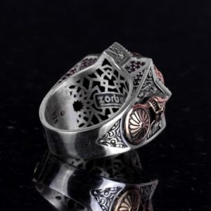 David Yıldızı Erkek Yüzük, Süleyman Yüzüğü, 925 Ayar Gümüş Yüzük Erkekler İçin - Görsel 6