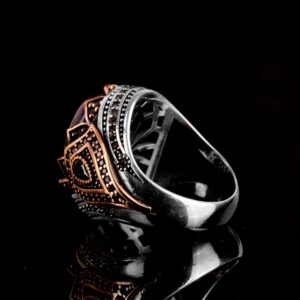 Gerçek Doğal Taş El Yapımı Yüzük - 925 Ayar Gümüş Şık Yüzük (Fluorite) - Görsel 4