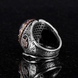 Doğal Taş Mavi Safir Yüzük, 925 Ayar Gümüş Yüzük, Osmanlı Gümüş Yüzük, Farklı Yüzük - Görsel 6