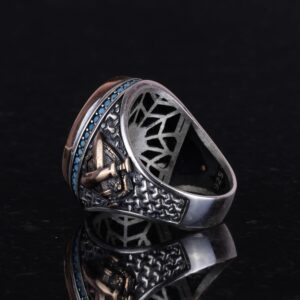 Kılıç Yüzüğü, İslami Takı, 925 Ayar Gümüş Erkek Yüzüğü, İfadeli Yüzük, İslami Yüzük, Erkek Yüzüğü - Görsel 7