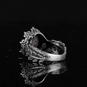 Gerçek Doğal Arizona Turkuaz Taş Yüzük, 925 Ayar Gümüş Yüzük, Minimalist El Yapımı Yüzük - Görsel 7