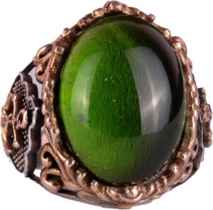 Peridot Yapay Taş Yüzük, Sailor Anchor Gümüş Yüzük, 925K Sterlin Gümüş Yapay Taş Yüzükler - Çeşitli & Farklı Koleksiyon - Görsel 1