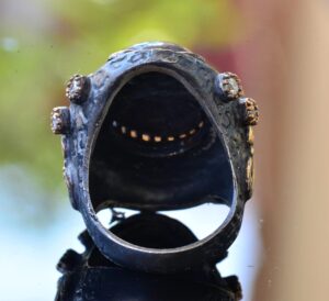 Doğal Yıldız Yakutu Taşlı, Antika Yüzük, 925 Ayar Gümüş Erkek Yüzük, Gümüş Erkek Aksesuar, Mor - Görsel 6