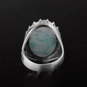 Sterling Gümüş Erkek Yüzük Drusy Kuvars  Aqua, - Parlak Taş Koleksiyonu - Görsel 8