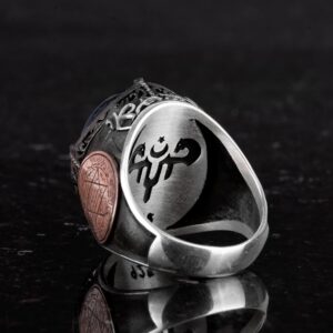 Özgün Desenli Yüzük - Davud Yıldızı Yüzüğü - El Yapımı Yüzük - 925 Ayar Gümüş Erkek Yüzüğü (Osmanlıca) - Görsel 7